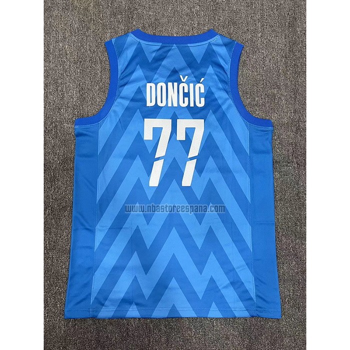 Camiseta Slovenia Luka Doncic NO 77 Segunda Azul